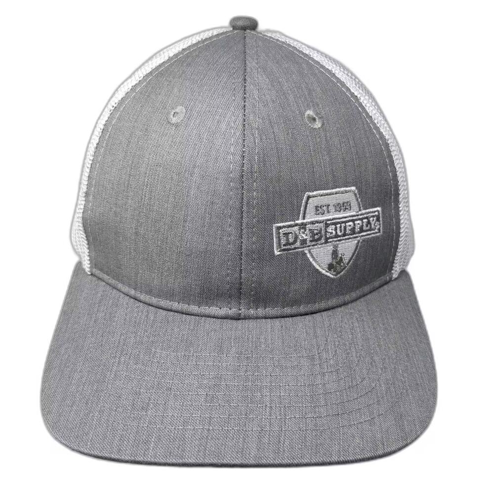 AMG Trucker Hat Gray White OS Snapback D&B Supply Embroidered Mesh Adjustable